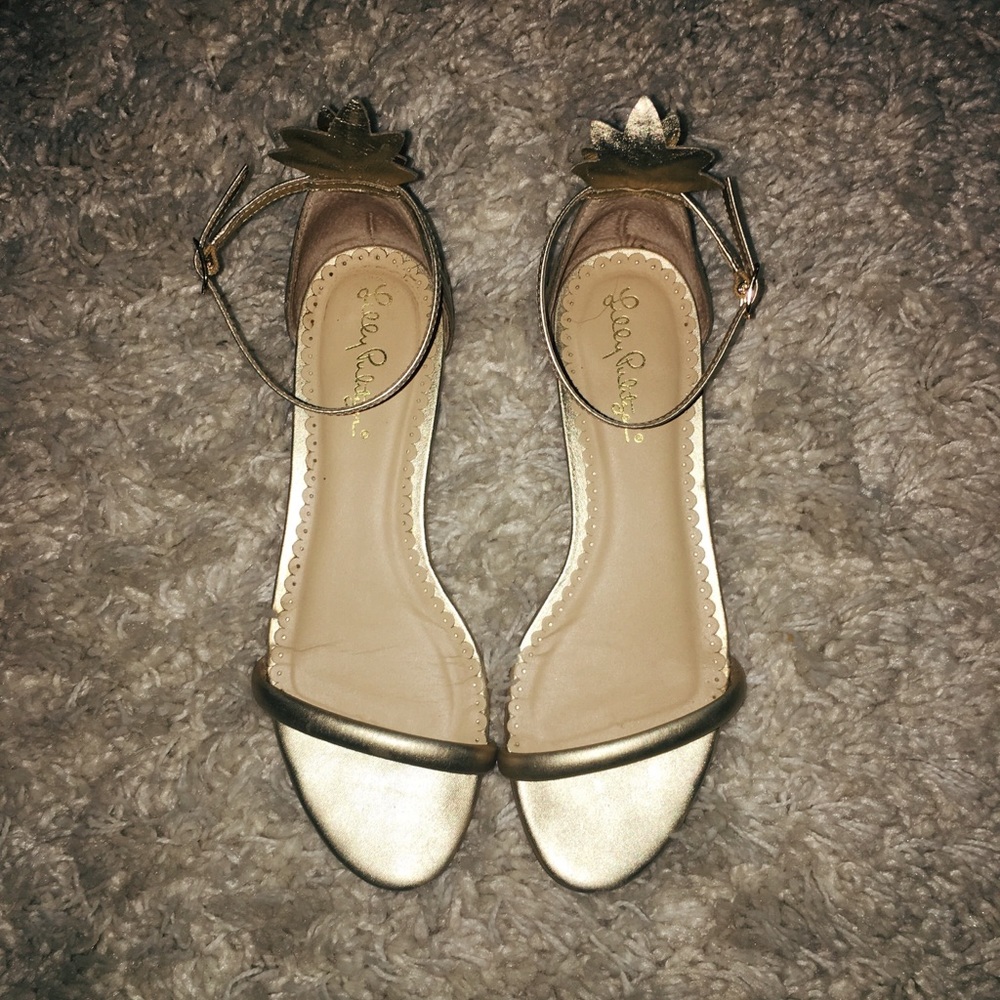Lily Pulitzer Gold Pineapple Sandals